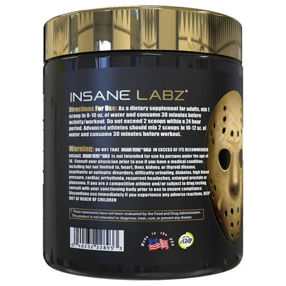 Insane Labz Psychotic Gold and Insane Veinz Gold Pre Workout Nitric Oxide Booster Stack Insane Labz