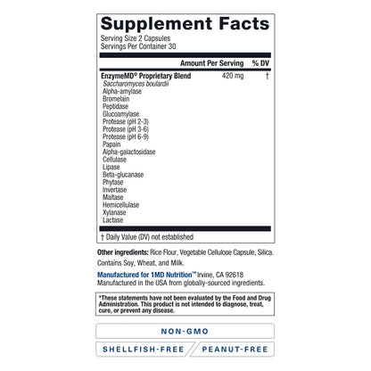 1MD Nutrition EnzymeMD - Digestive Enzymes Supplement - Doctor Formu 1MD Nutrition