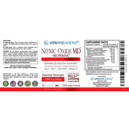 Approved Science Nitric Oxide MD - Muscle Development, Lean Body Mass, Improve Oxygen Approved Science