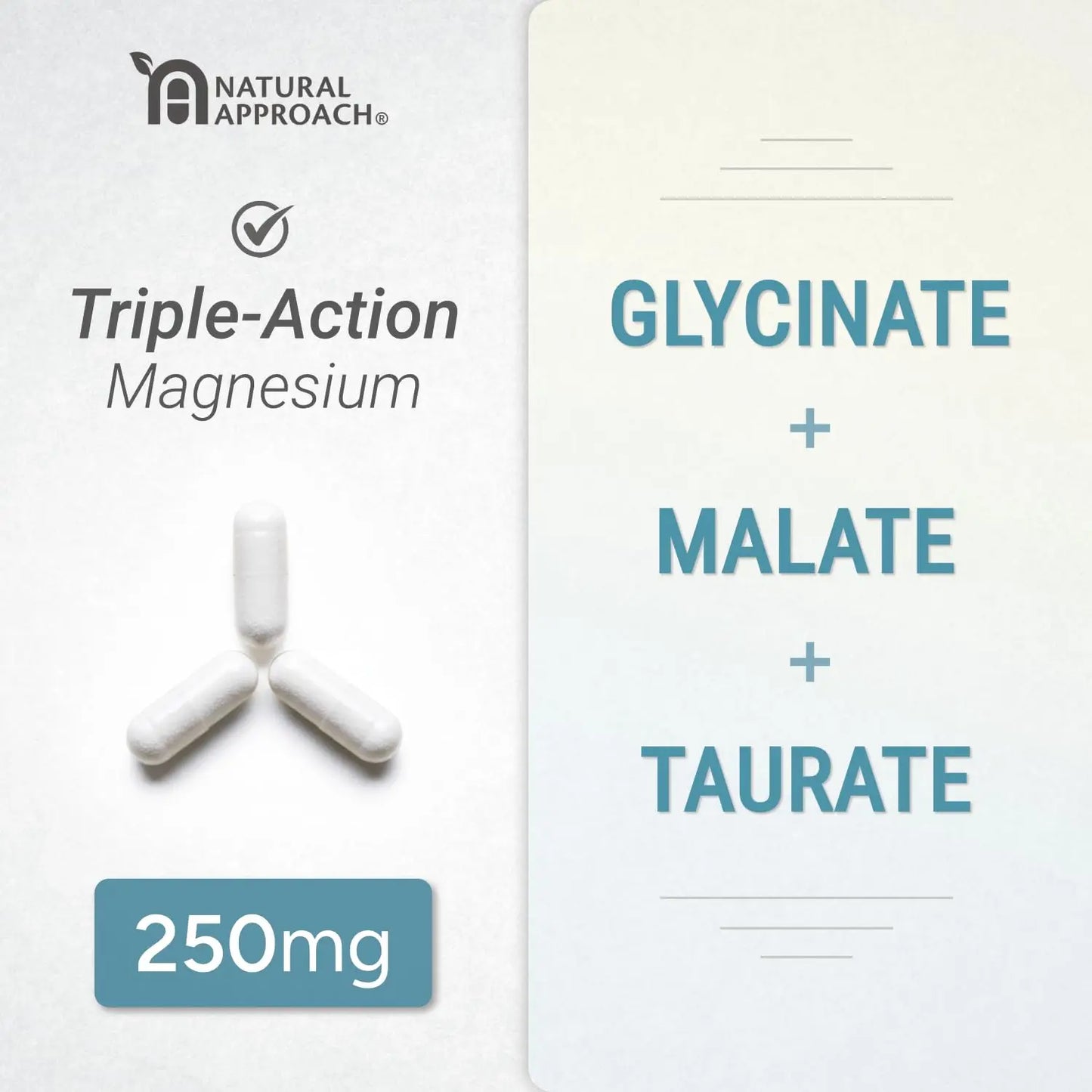 High Absorption Magnesium Complex with Glycinate, Malate & Taurate - Premium Magnesium Supplement for Sleep, Relaxation, Leg Cramps & Stress Relief - 100% Chelated & Easy On The Gut - 90 Capsules Natural Approach buy supplements Au