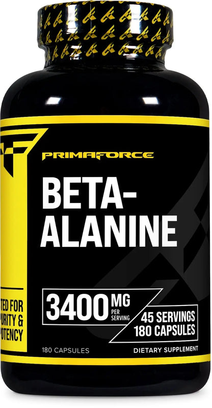 Primaforce Beta Alanine Capsules 3,400mg, 180 Capsules (45 Servings) - Potent Beta Primaforce