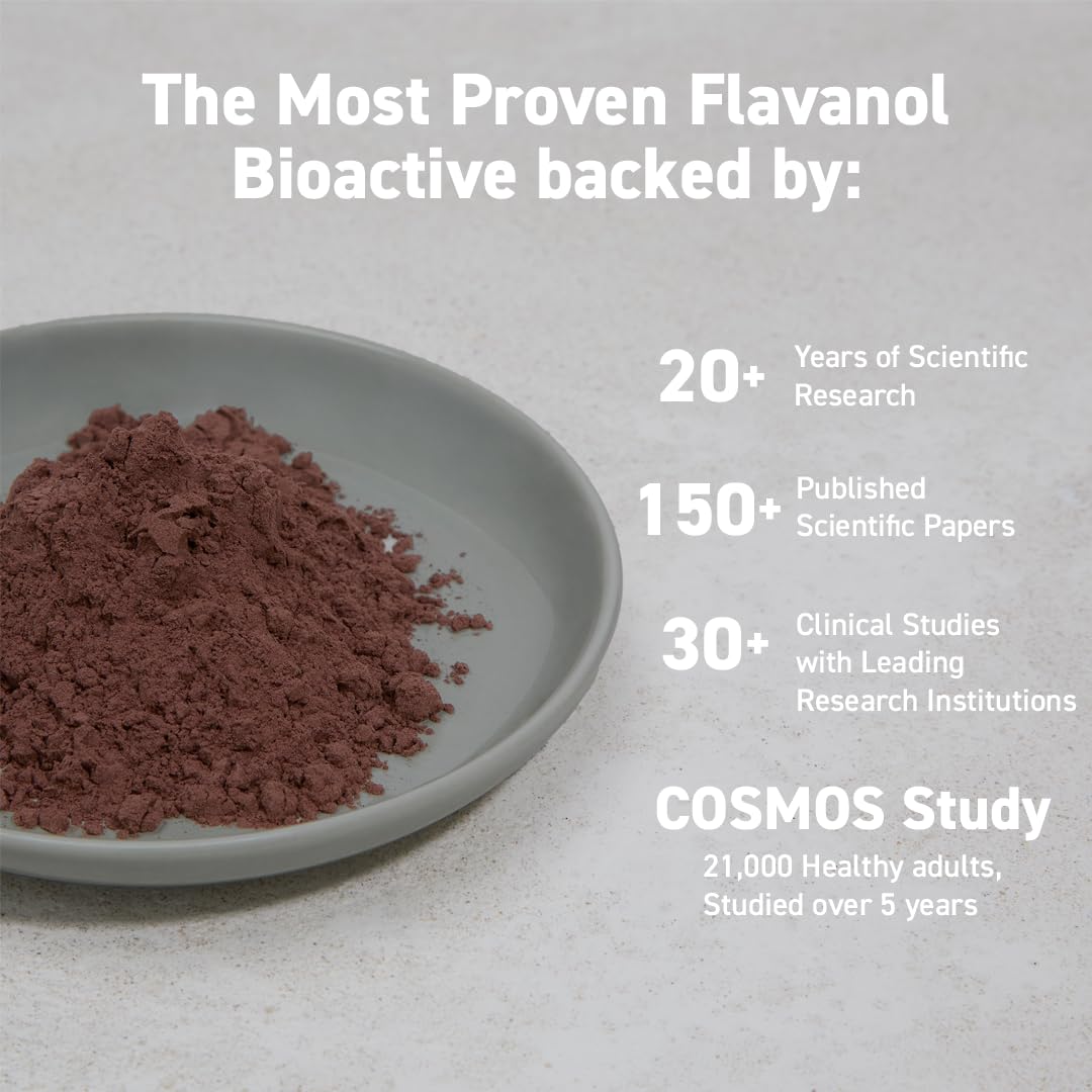 CocoaVia Cocoa Flavanols 500mg – Heart and Brain Support, High Flavanol Cocoa Powder