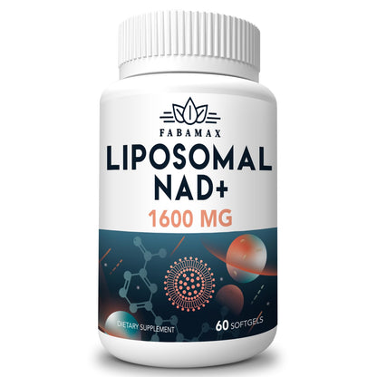 Fabamax 1600 mg Liposomal NAD Supplement, 98% Pure NAD+ Supplement, Superior Absorption, Alternative to Nicotinamide Riboside or NADH to Boost NAD+ for Aging Defense, Energy, Longevity,60 Softgels FabamaxBuy Supplements Australia