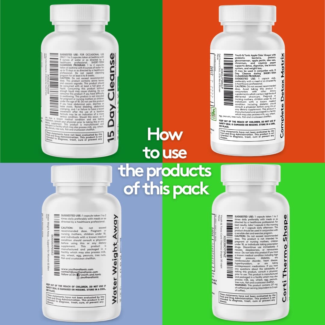 Youth & Tonic CortiThermo Shape Detox Cleanse Kick Off Weight Management - 120 Pills Youth & Tonic