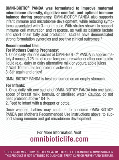 OMNi BiOTiC Panda - Probiotic for Mom and Baby - Prenatal and Infant Probiotic – Gut Health & Immune OMNi BiOTiC