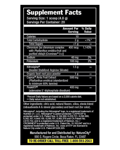 NatureCity True-NOx Nitric Oxide Supplements for Men and Women - Pre-Workout Booster NatureCity