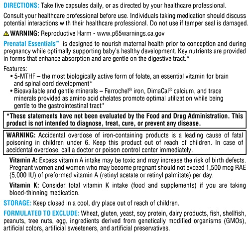XYMOGEN Prenatal Essentials - Prenatal Vitamins + Mineral Support - Pre Natal Multivitamin XYMOGEN