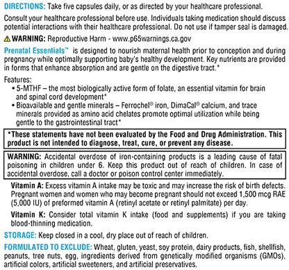 XYMOGEN Prenatal Essentials - Prenatal Vitamins + Mineral Support - Pre Natal Multivitamin XYMOGEN