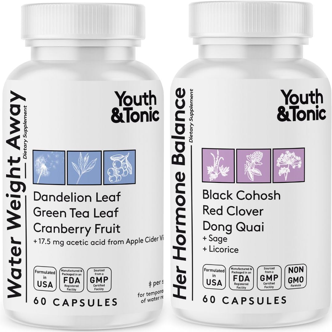 Youth & Tonic Women Water Weight Loss Pills for Hormonal Changes and Fluid Retention During PMS Youth & Tonic
