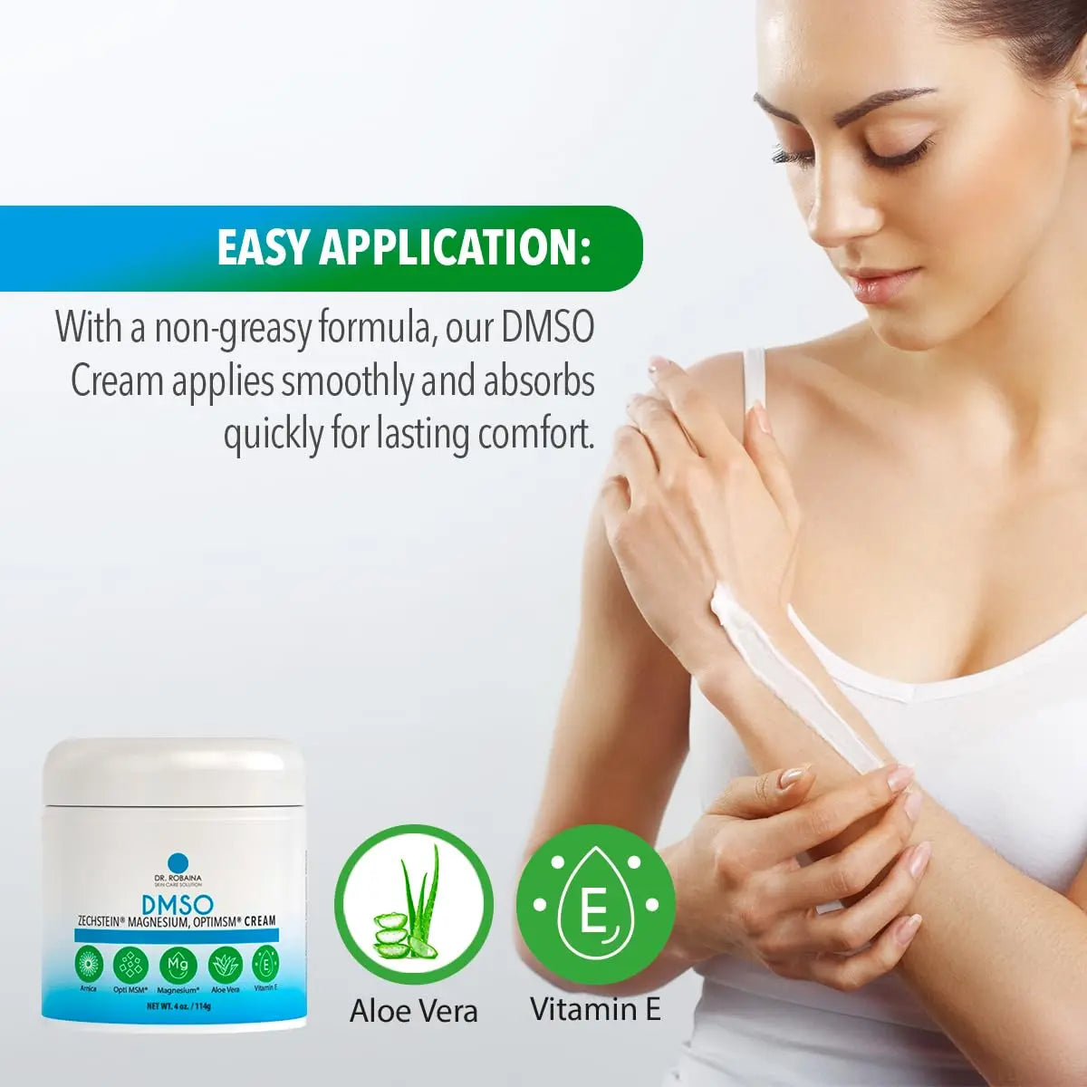 Dr. Robaina DMSO Cream - 99.9% Pure DMSO Pharmaceutical Grade | Formula with Zechstein Magnesium Dr. Robaina