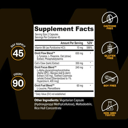 ONNIT Alpha Brain Nootropic Brain Supplement for Focus, Memory, Mental Clarity, Cognitive Support with L-Theanine and Vitamin B6, 90 Count ONNIT buy supplements Au