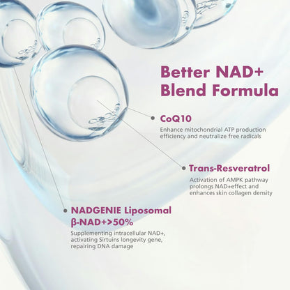 VHC NAD+ Supplement, NMN Alternative Liposomes with CoQ10, Trans-Resveratrol for Women & Men,Support Energy, Anti-Aging,Focus,90 Capsules VHCBuy Supplements Australia