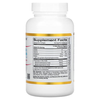 California Gold Nutrition Prenatal DHA for Pregnant and Nursing Mothers, 900 mg, 60 Fish Gelatin Softgels California Gold Nutrition
