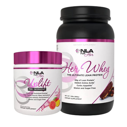 NLA for Her Pre/Post Workout Stack (Includes Her Whey Chocolate Éclair and Uplift Pre NLA for Her
