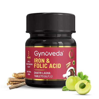 Uxa Gynoveda Iron Folic Acid Supplement | Ayurvedic Blood Builder for Hemoglobin Lost in Periods Uxa