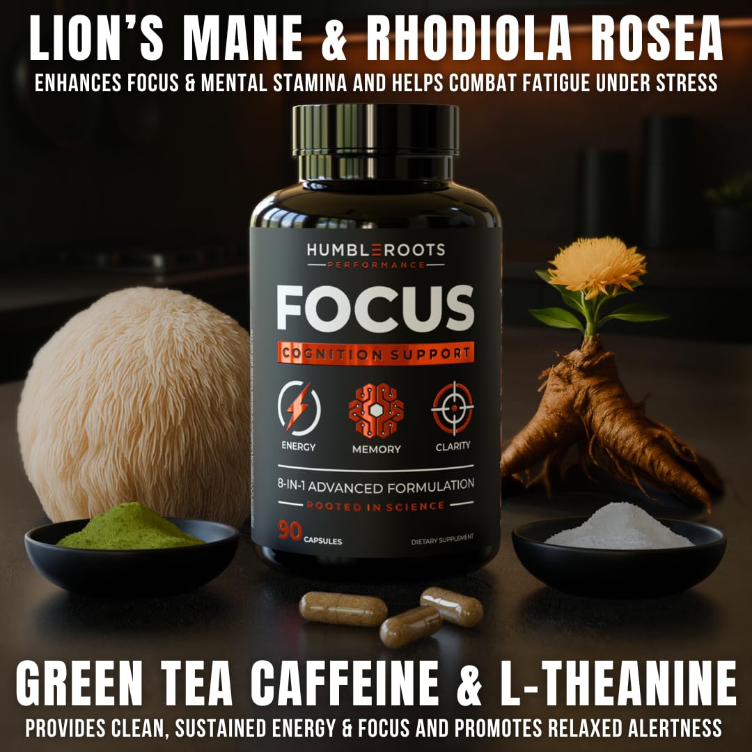Advanced Nootropic Brain Supplement for Energy, Memory, & Focus | Lion's Mane, Caffeine, L-Theanine, and 5 Additional All-Natural Ingredients to Improve Cognitive Health (90 Capsules) HUMBLEROOTS PERFORMANCEBuy Supplements Australia