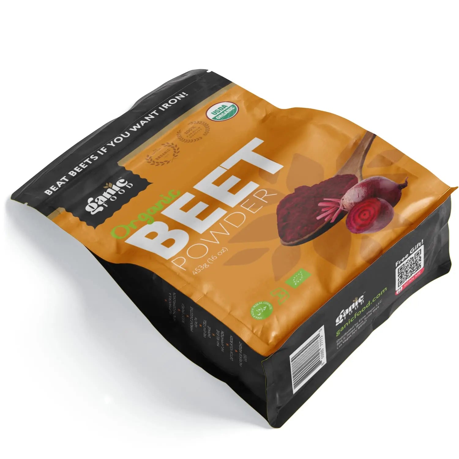 Ganic Food Organic Beetroot Powder, 16 Ounces Ganic Food