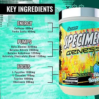 Specimen Full Spectrum High Stimulant Pre-Workout Powder | Supercharged Energy Glaxon