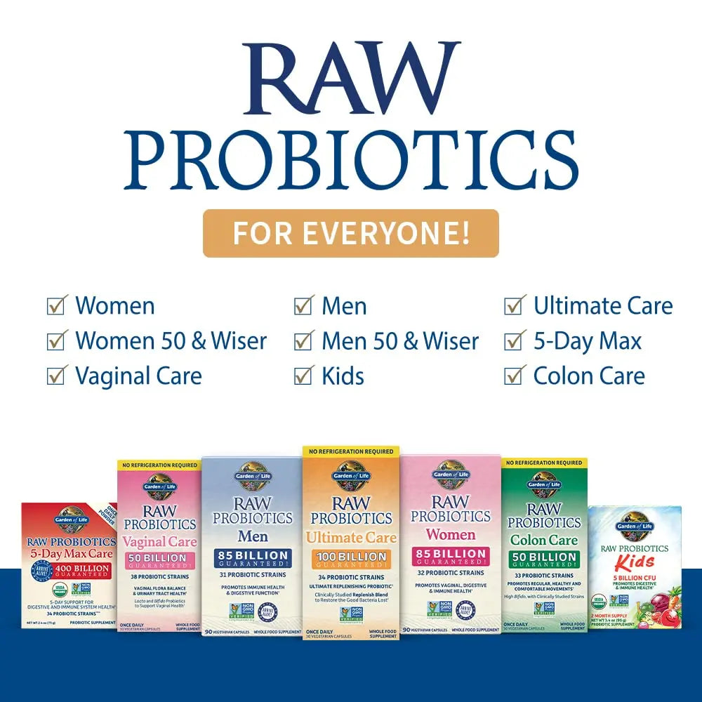 Garden of Life Raw Probiotics Vaginal Care - 50 Billion CFU - 38 Probiotic Strains - Supports Vaginal & Urinary Tract Health - Shelf Stable - 30 Vegetarian Capsules Garden of Life buy supplements Au