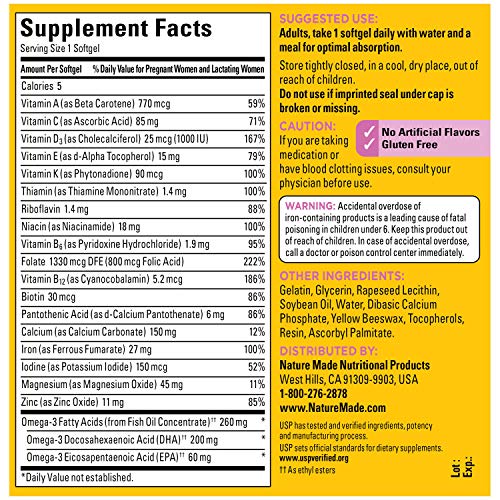 Nature Made Prenatal + DHA 200 mg Softgels (.150 Count) My Store