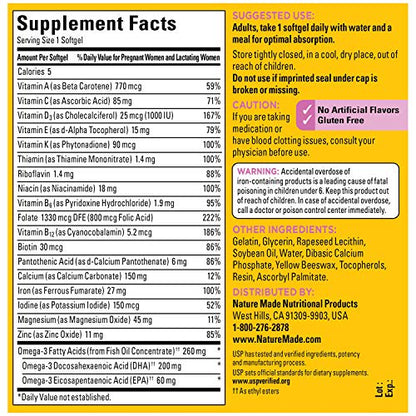 Nature Made Prenatal + DHA 200 mg Softgels (.150 Count) My Store