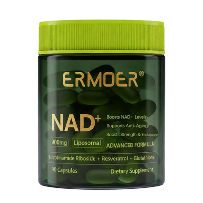 ERMOER NAD Liposomal Nicotinamide Riboside with Resveratrol & Quercetin 900mg, NAD Resveratrol Supplement for Anti Aging, Energy, Antioxidant, Focus (90 Count) ERMOERBuy Supplements Australia