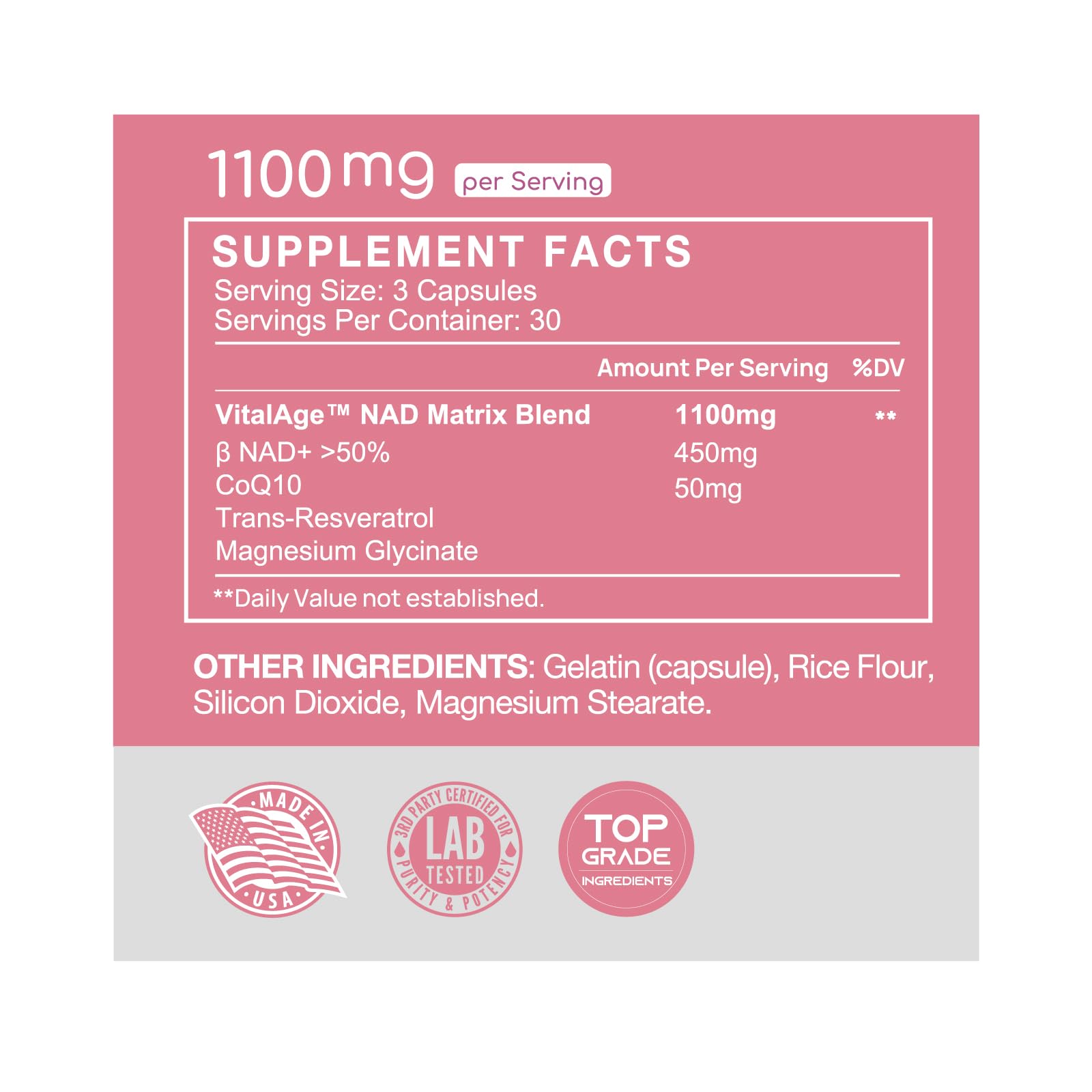 VHC NAD+ Supplement, NMN Alternative Liposomes with CoQ10, Trans-Resveratrol for Women & Men,Support Energy, Anti-Aging,Focus,90 Capsules VHCBuy Supplements Australia