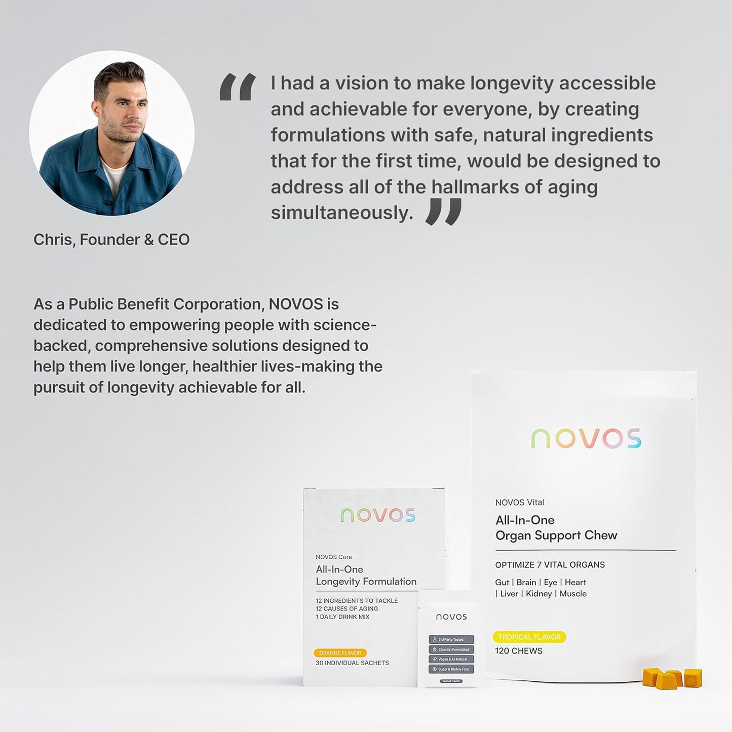 Novos Boost NMN - Contains 250 mg of High-Purity NMN, 60 Capsules, Supports Cellular Repair and DNA Protection, Boosts NAD+ NovosBuy Supplements Australia