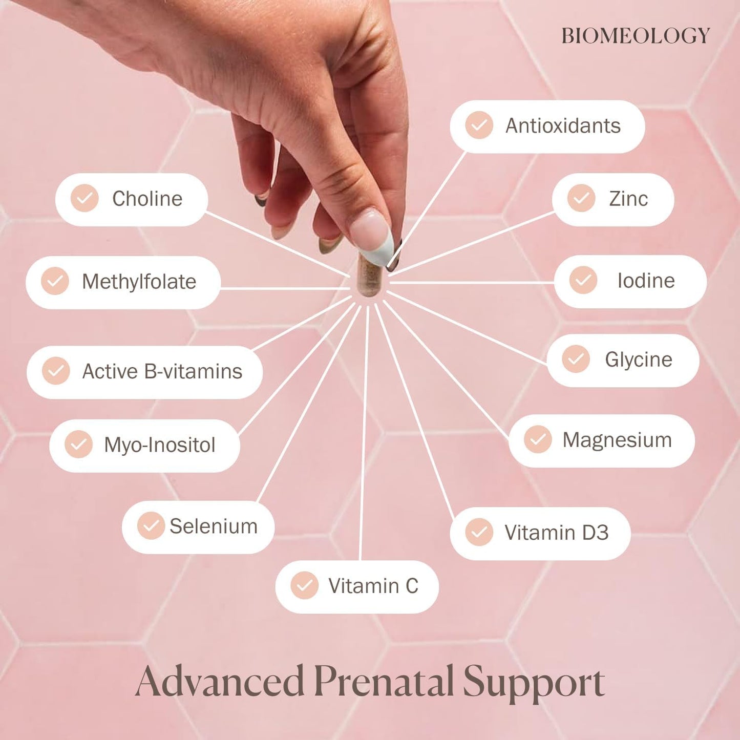 Biomeology Prenatal Vitamins - Methylated Pregnancy Multivitamin with Bioavailable Nutrients Biomeology