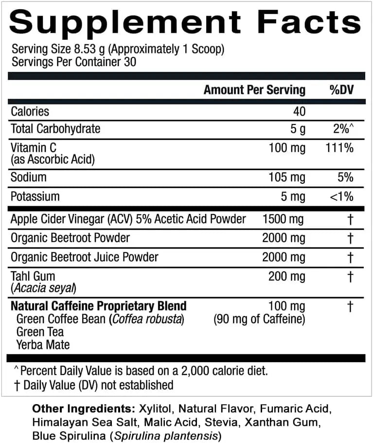 Essential Elements PreWorkout Powder with Beet Root & ACV | Superfood Energy Supplement Essential Elements