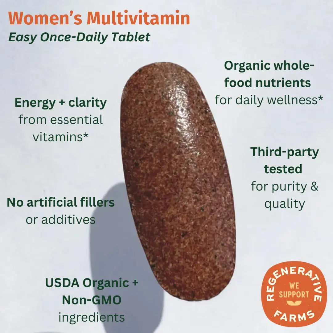 EarthFirst Organic Women’s Multi Once Daily, Women's Multivitamin, Iron, Vitamin B12 & More, 19 Vitamins from Herbs & Superfoods, 30 Count EarthFirst Organic buy supplements Au
