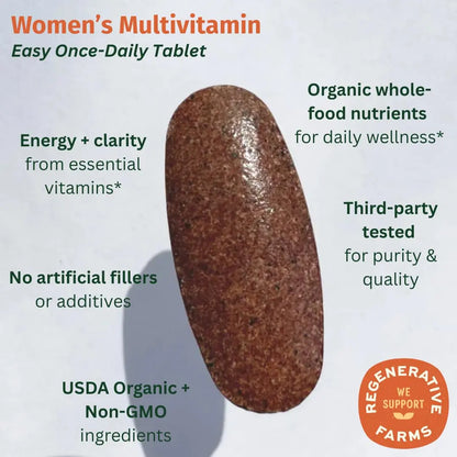 EarthFirst Organic Women’s Multi Once Daily, Women's Multivitamin, Iron, Vitamin B12 & More, 19 Vitamins from Herbs & Superfoods, 30 Count EarthFirst Organic buy supplements Au