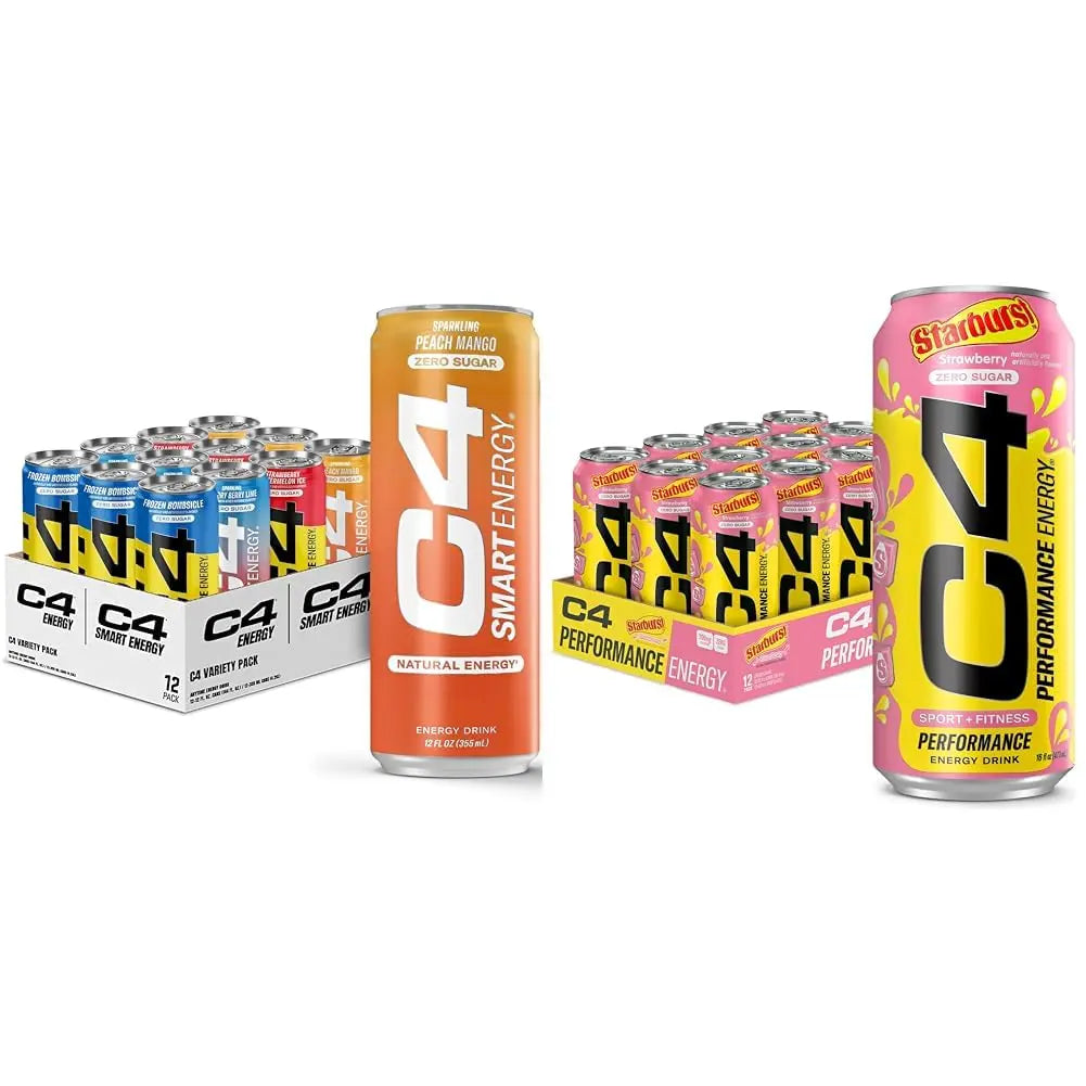 C4 Energy & Smart Energy Drinks Variety Pack, Sugar Free Pre Workout Performance Drink Cellucor