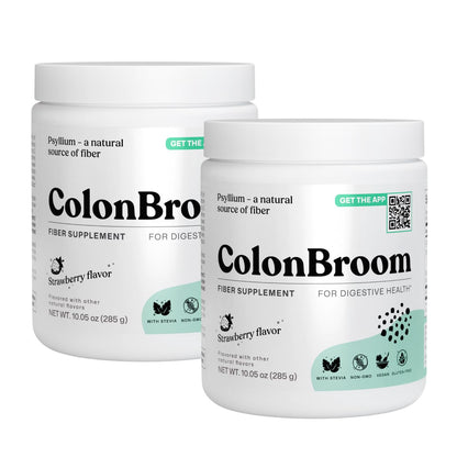 ColonBroom Psyllium Husk Powder - Colon Cleanse for Bloating Relief & Gut Health - Fiber Powder Drink - Easy to Mix - Vegan, Gluten Free, Non-GMO - Strawberry (100 Servings) ColonBroomBuy Supplements Australia