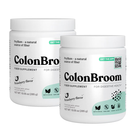 ColonBroom Psyllium Husk Powder - Colon Cleanse for Bloating Relief & Gut Health - Fiber Powder Drink - Easy to Mix - Vegan, Gluten Free, Non-GMO - Strawberry (100 Servings) ColonBroomBuy Supplements Australia