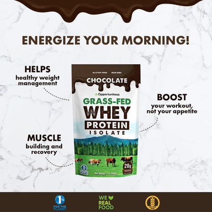 Opportuniteas Chocolate Whey Protein Powder - Grass Fed Whey Isolate + Organic Cacao OpportuniteasBuy Supplements Australia