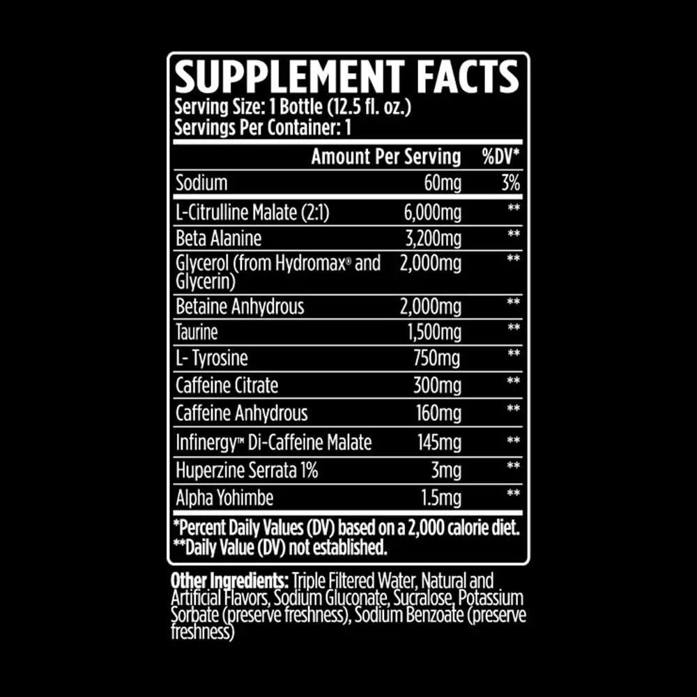 VMI Sports KXR High Stimulant Pre-Workout Energy Ready to Drink 400mg Caffeine VMI Sports