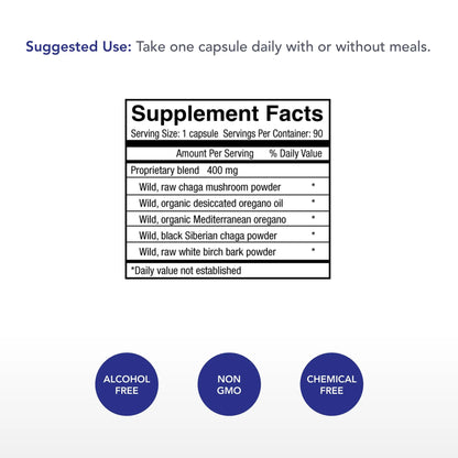 Physician's Strength ChagaStrength - 90 Capsules - Wild, Raw Chaga Complex - Immune & Physical Support - Non-GMO - 90 Servings Physician's Strength buy supplements Au