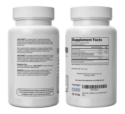 Superior Labs – VASOWORx  – Nitric Oxide Supplement – Extra Strength - 1,600 mg Superior Labs