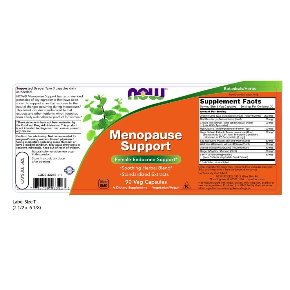 NOW Menopause Female Endocrine Support, 90 Veg Capsules NOW