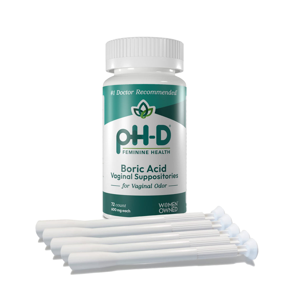 pH-D Feminine Health Support - Boric Acid Starter Bundle - pH-D Boric Acid Vaginal Suppositories 72 Count and 5 Vaginal Suppository Applicators pH-D Feminine Health SupportBuy Supplements Australia