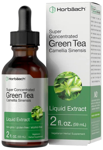 Green Tea Extract Liquid | 2 Fl Oz | Alcohol Free, Vegetarian Tincture | Super Concentrated Horbäach