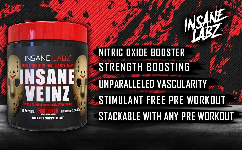 Psychotic, and Insane Veinz, Pre Workout Stack (Fruit Punch) Insane Labz