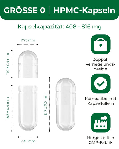 HPMC Empty Capsules Size 0-200 Clear Count Pill Capsules Empty - Plant-Based Cellulose | Vegetarian, Halal, Non-GMO | for DIY Supplement & Herbal Filling MéipaLien buy supplements Au