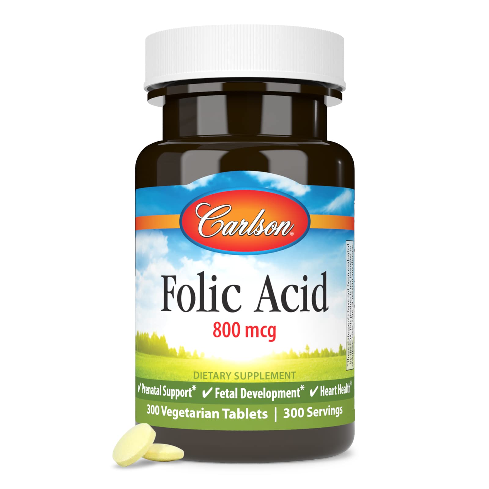 Carlson - Folic Acid, 800 mcg, Provides Important Prenatal Support, 300 tablets Carlson