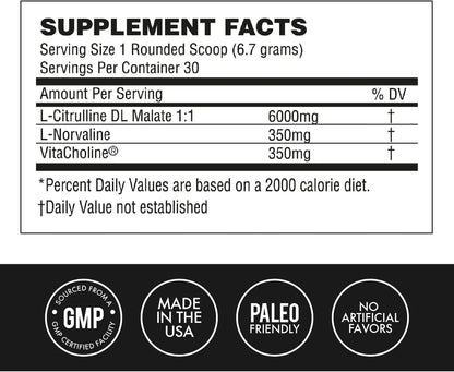 MetCon Power Pre-Pump Nitric Oxide Booster - Pre-Workout Supplement - Increase Blood MetCon