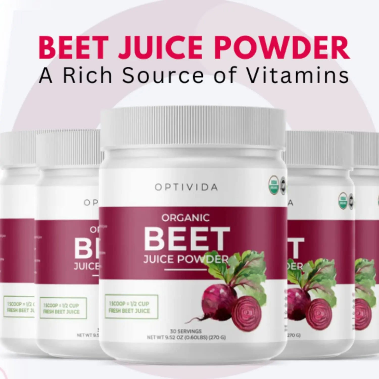 OPTIVIDA Nitric Oxide Beet Powder Organic | All Natural Beets Roots Supplements OPTIVIDA
