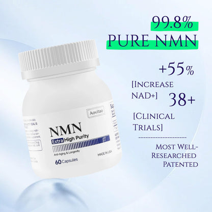 AOVITAO NMN Supplement 500mg Ultra Pure 99.8% | Stabilized Form | Supports NAD+ Production, Cellular Health & Healthy Aging | 60 Capsules AOVITAOBuy Supplements Australia
