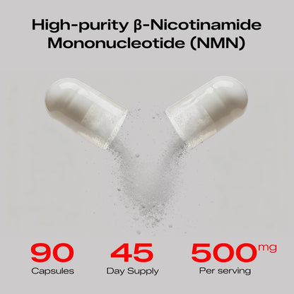 PEPAX NMN Supplement 500mg - 99% Pure NMN Supplement Capsules for Increased NAD Levels & Healthy Aging - Third Party Tested Stabilized Capsules, cGMP Certified, 90 Liposomal NMN (45 Servings) PEPAXBuy Supplements Australia