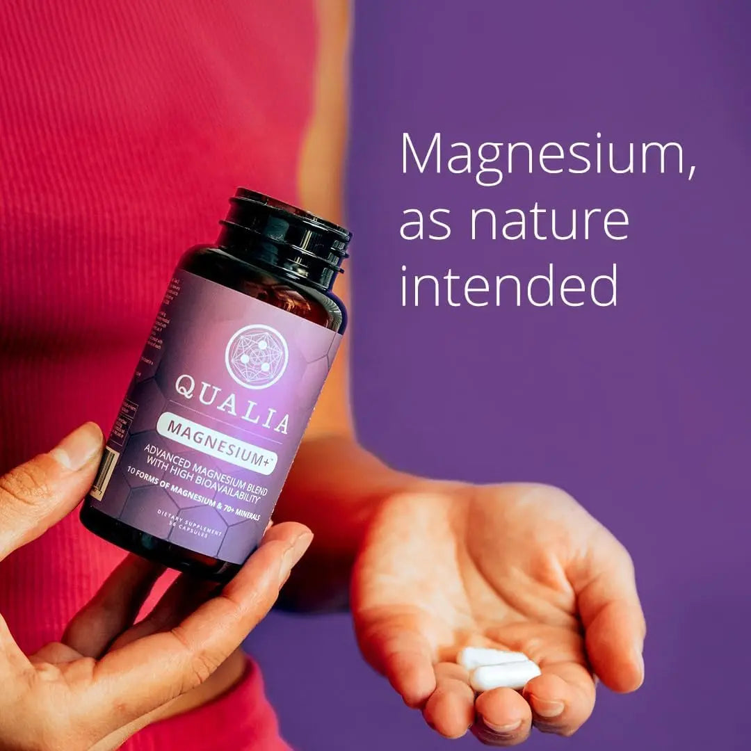 Qualia Magnesium+ | Doctor-Formulated. Premium Formula | High Bioavailability | 10 Forms of Magnesium & 70+ Minerals | Relaxed Mood, restful Sleep QUALIA LIFE SCIENCES